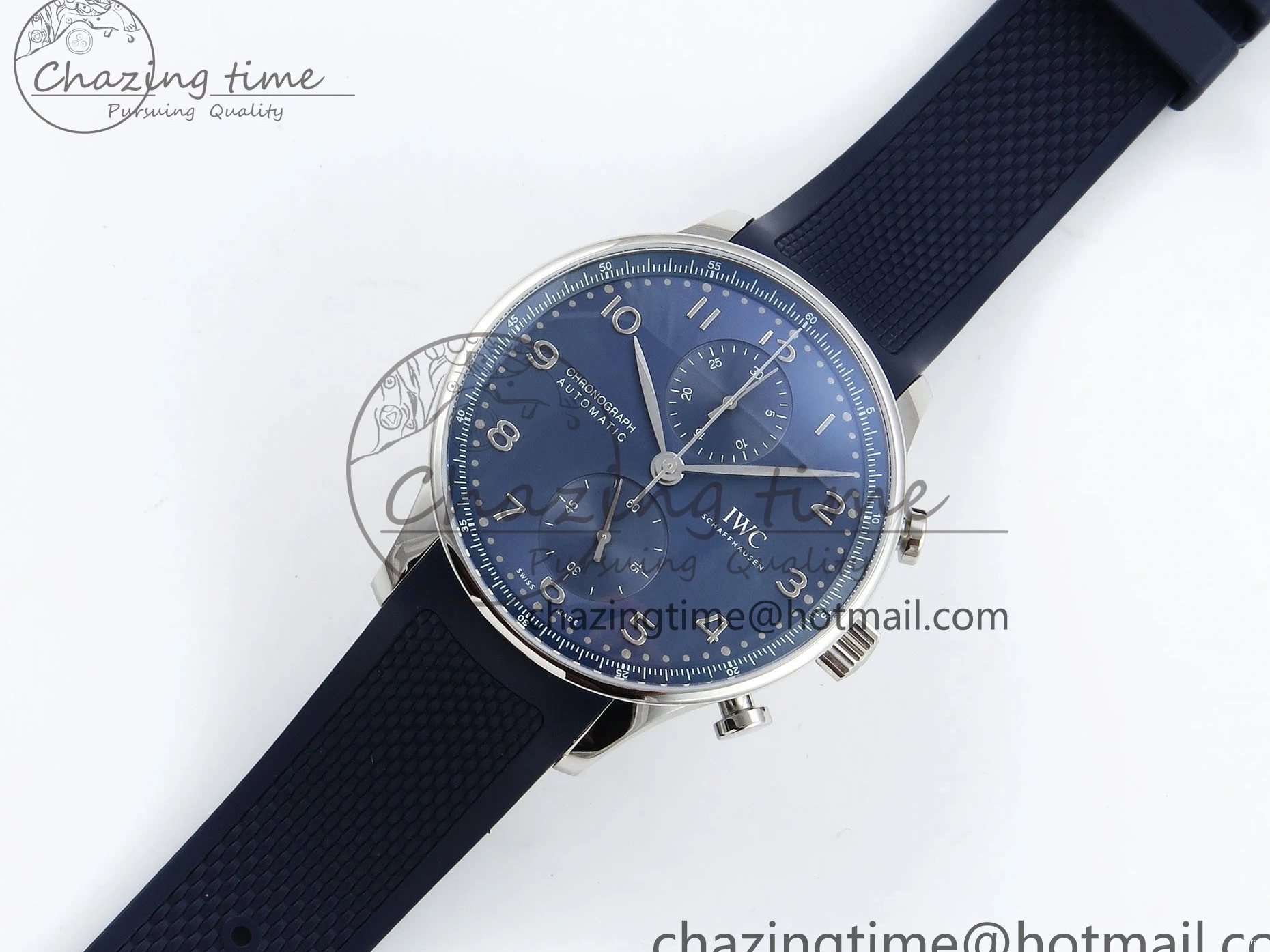 MIROTIME 0123 Portuguese Chrono IW3716 Z+F 1:1 Best Edition Blue Dial on Blue Rubber Strap A UrbanChic 7018